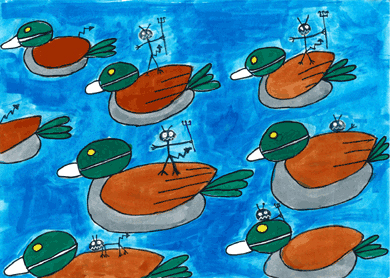 カモさんうつさないで