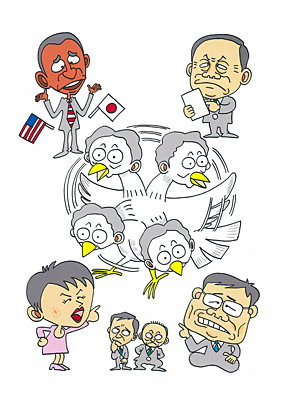 鳩の首定まらず